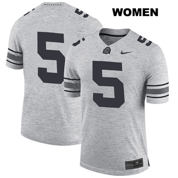 Ohio State Buckeyes Women's Baron Browning #5 Gray Authentic Nike No Name College NCAA Stitched Football Jersey HZ19E63ET